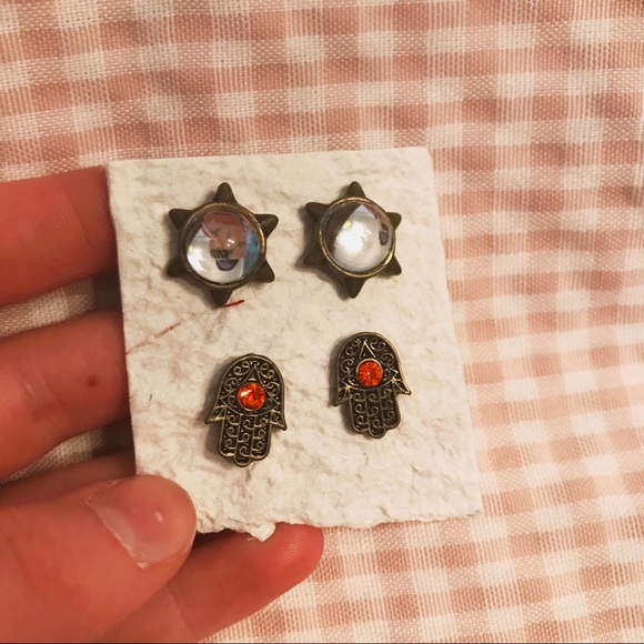 8 boho earrings studs - Picture 2 of 3